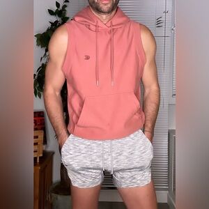Calvin Klein | Sleeveless Workout Hoodie in Coral (X-Small)